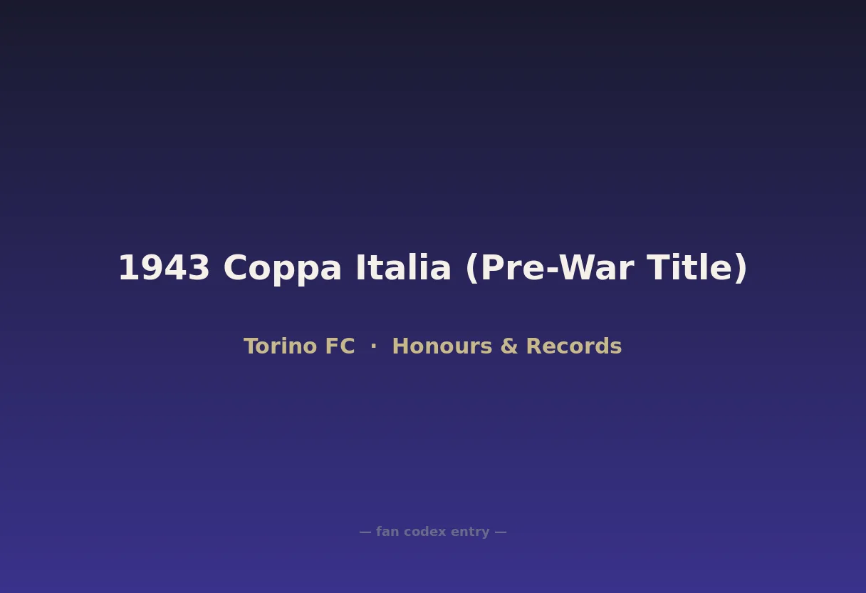 1943 Coppa Italia (Pre-War Title)