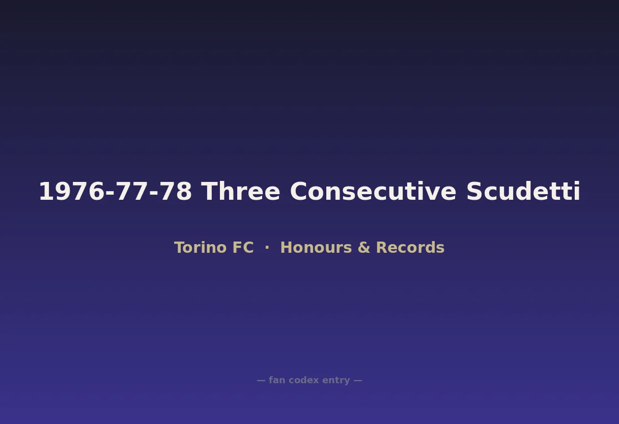1976-77-78 Three Consecutive Scudetti