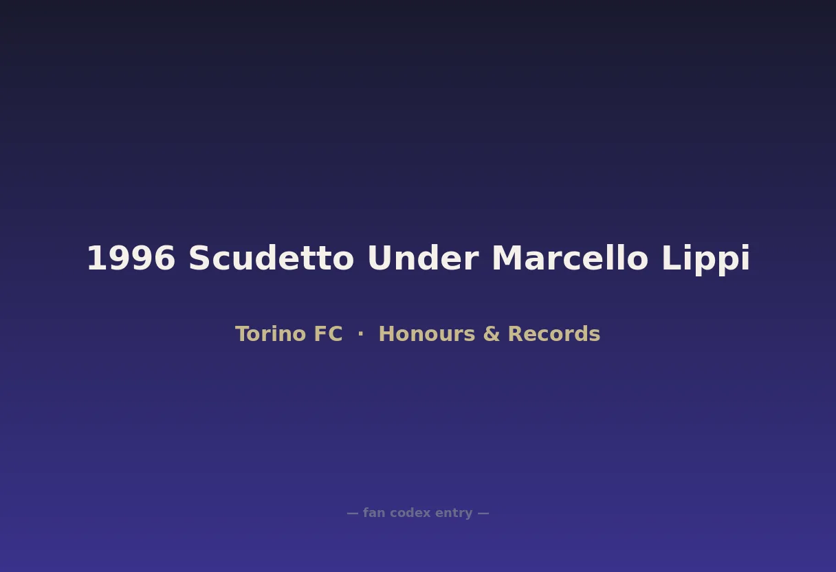 1996 Scudetto Under Marcello Lippi