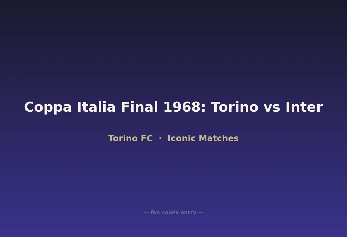 Coppa Italia Final 1968: Torino vs Inter