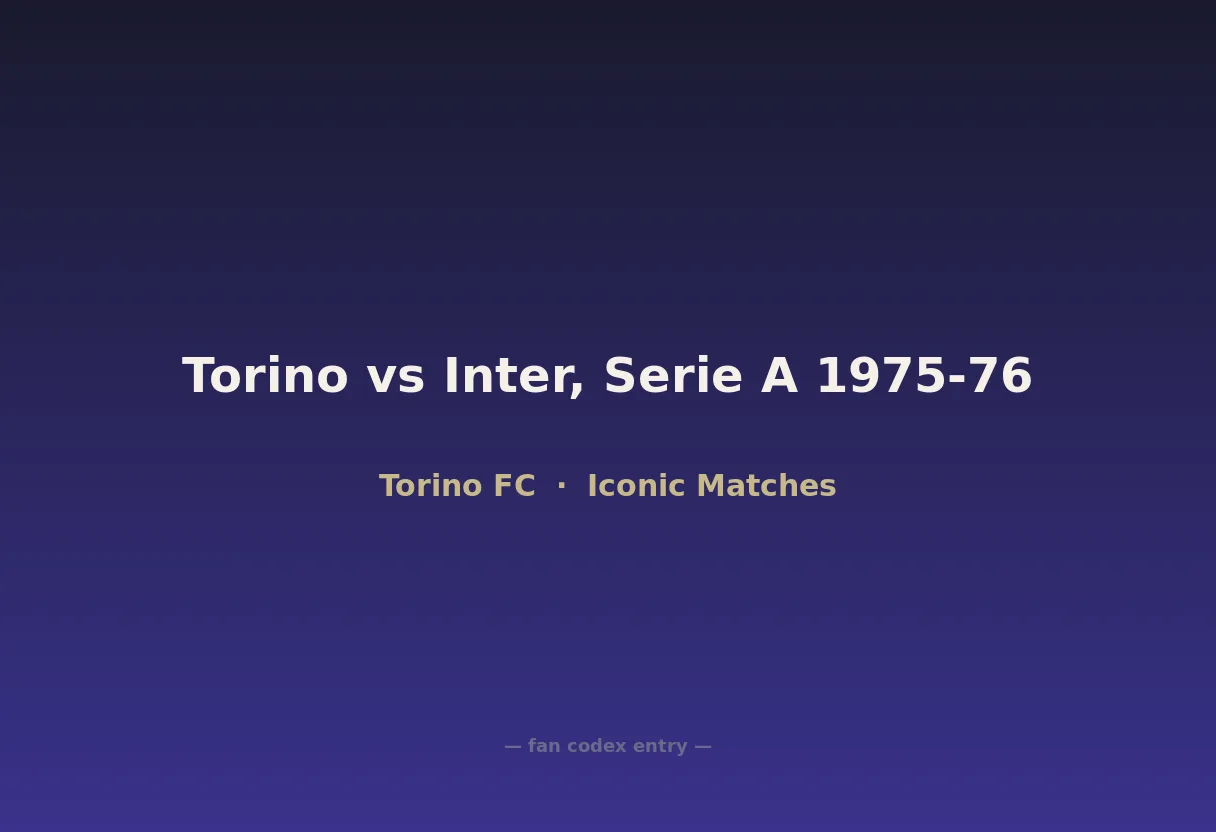 Torino vs Inter, Serie A 1975-76